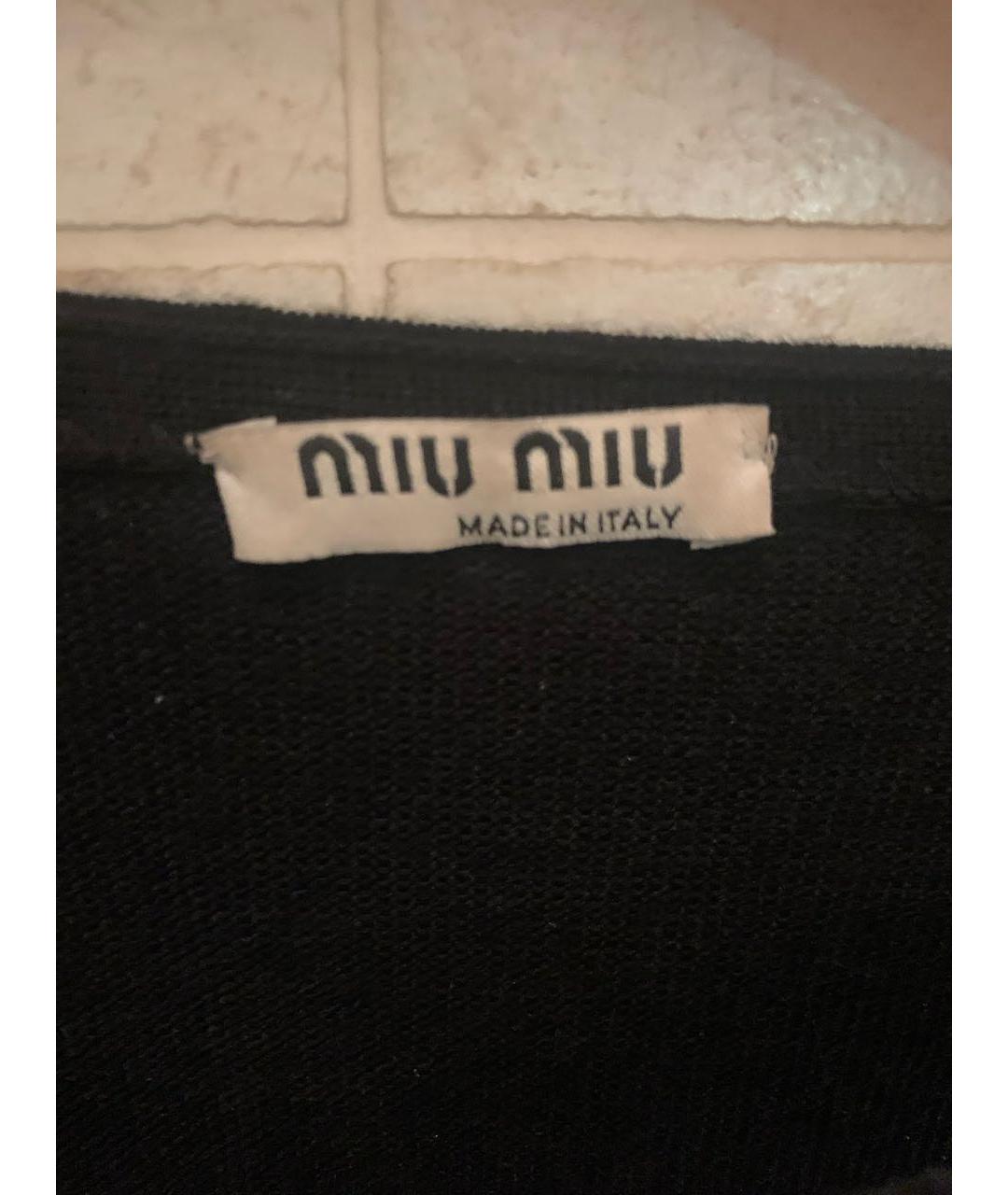 MIU MIU Черный шерстяной джемпер / свитер, фото 3