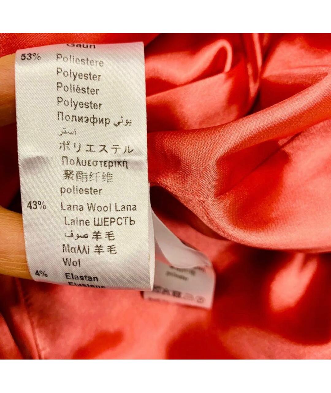 ELISABETTA FRANCHI Бордовое шерстяное повседневное платье, фото 6