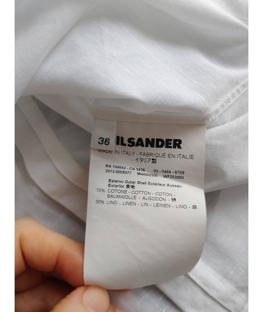 JIL SANDER Белая льняная рубашка, фото 8