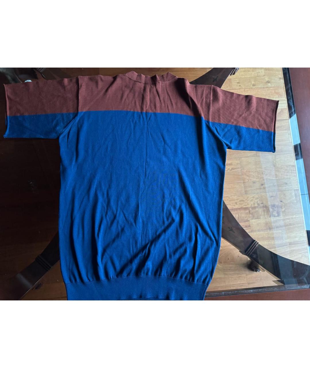 STELLA MCCARTNEY Темно-синяя хлопко-эластановая футболка, фото 2