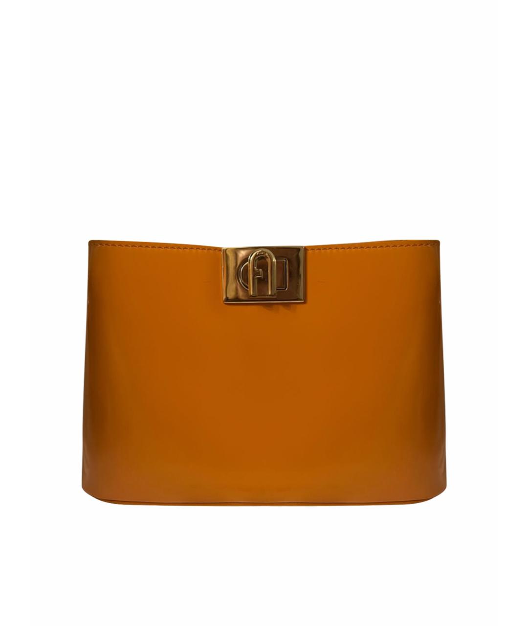 FURLA Оранжевая сумка через плечо из лакированной кожи, фото 1