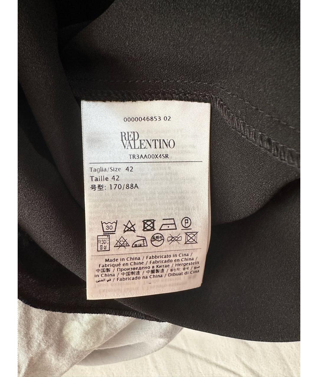 RED VALENTINO Черная полиэстеровая блузы, фото 4