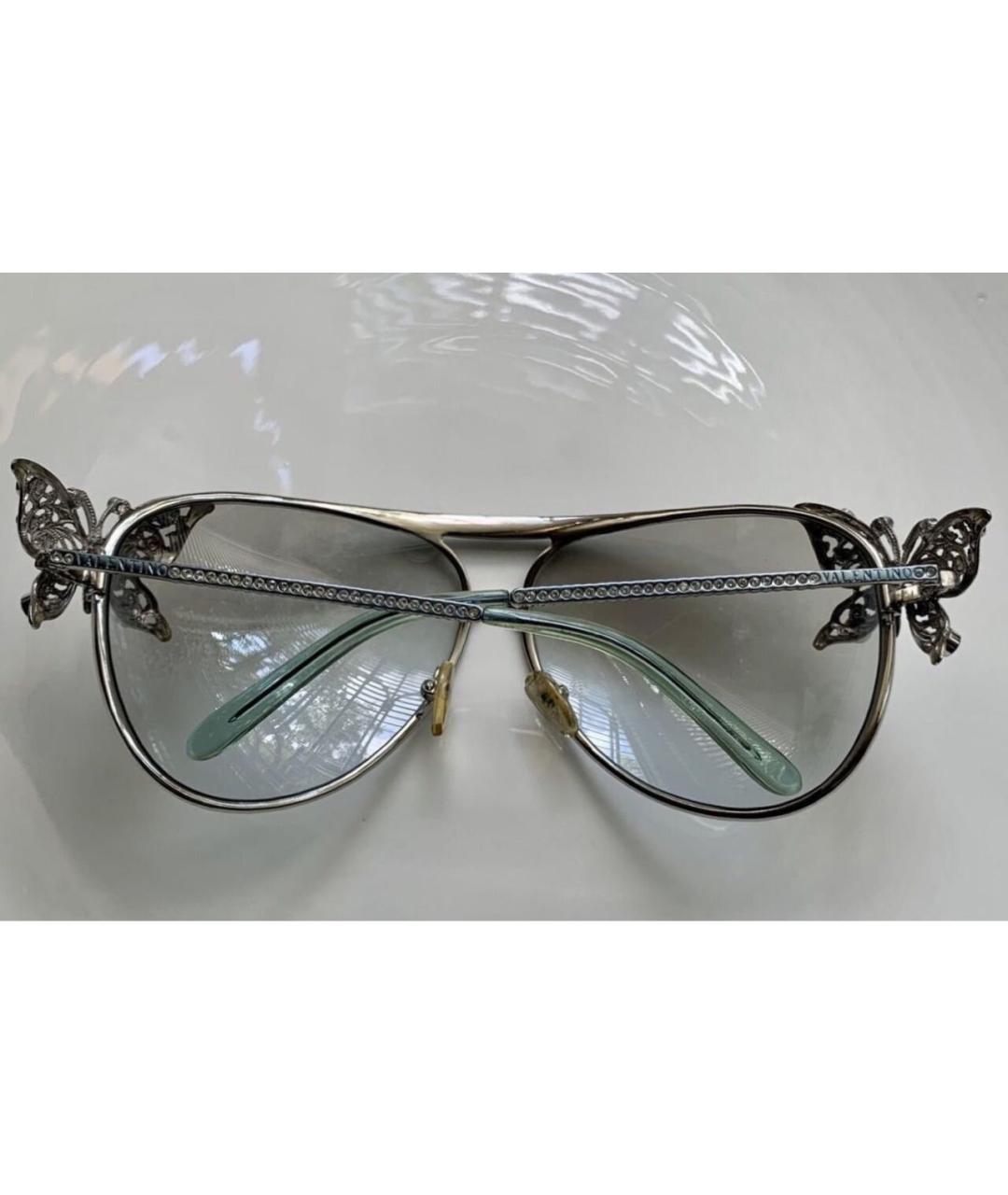 VALENTINO Голубые металлические солнцезащитные очки, фото 4