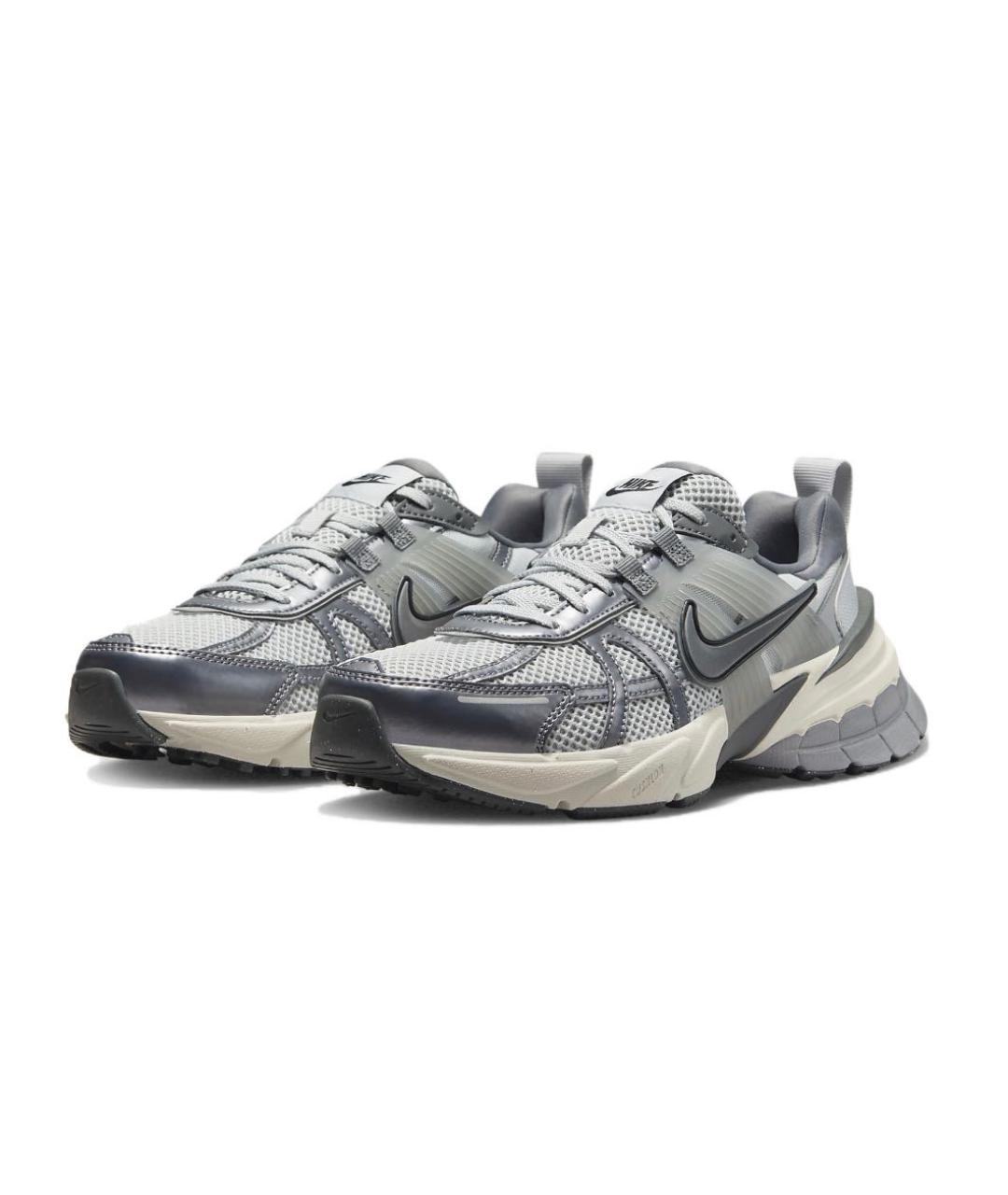 NIKE Серебряные кожаные кроссовки, фото 2