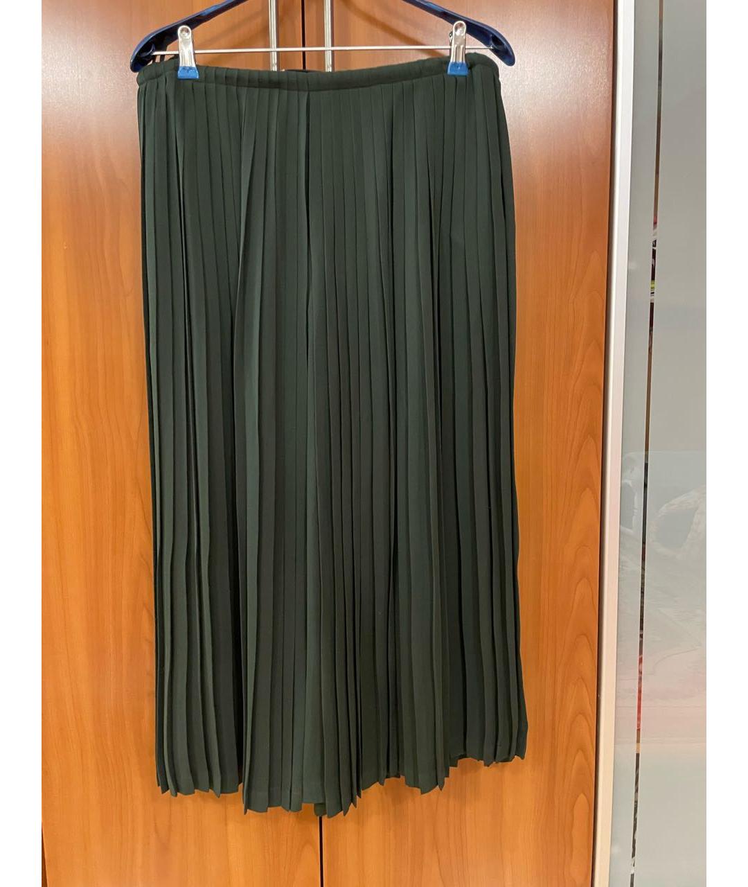 VALENTINO Зеленая шелковая юбка миди, фото 3