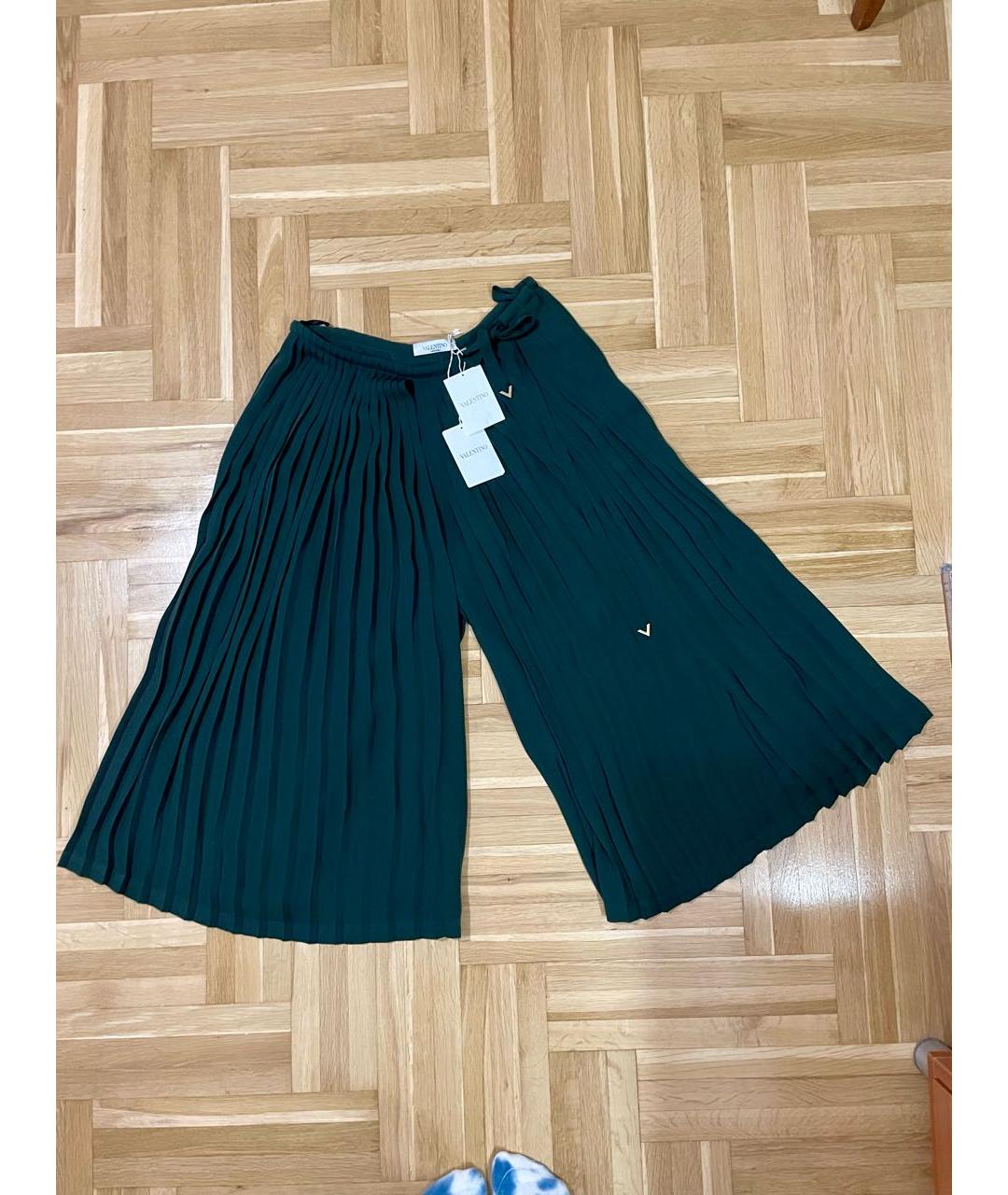 VALENTINO Зеленая шелковая юбка миди, фото 6