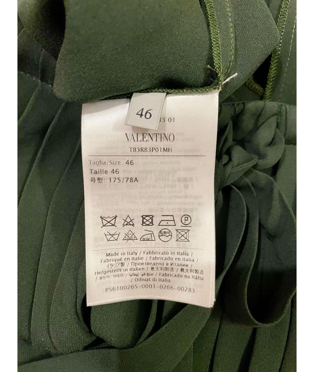 VALENTINO Зеленая шелковая юбка миди, фото 5