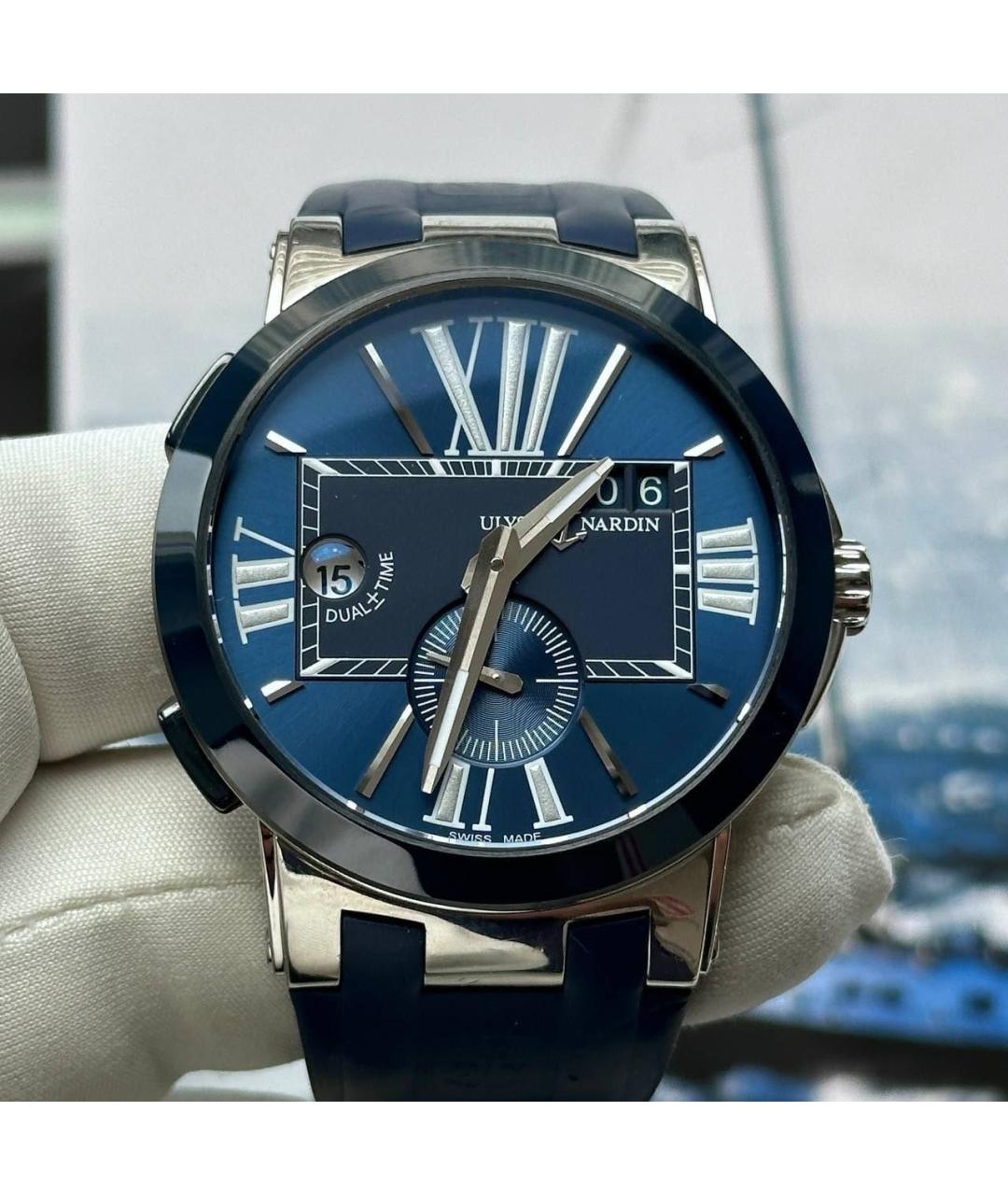 Ulysse Nardin Синие стальные часы, фото 2