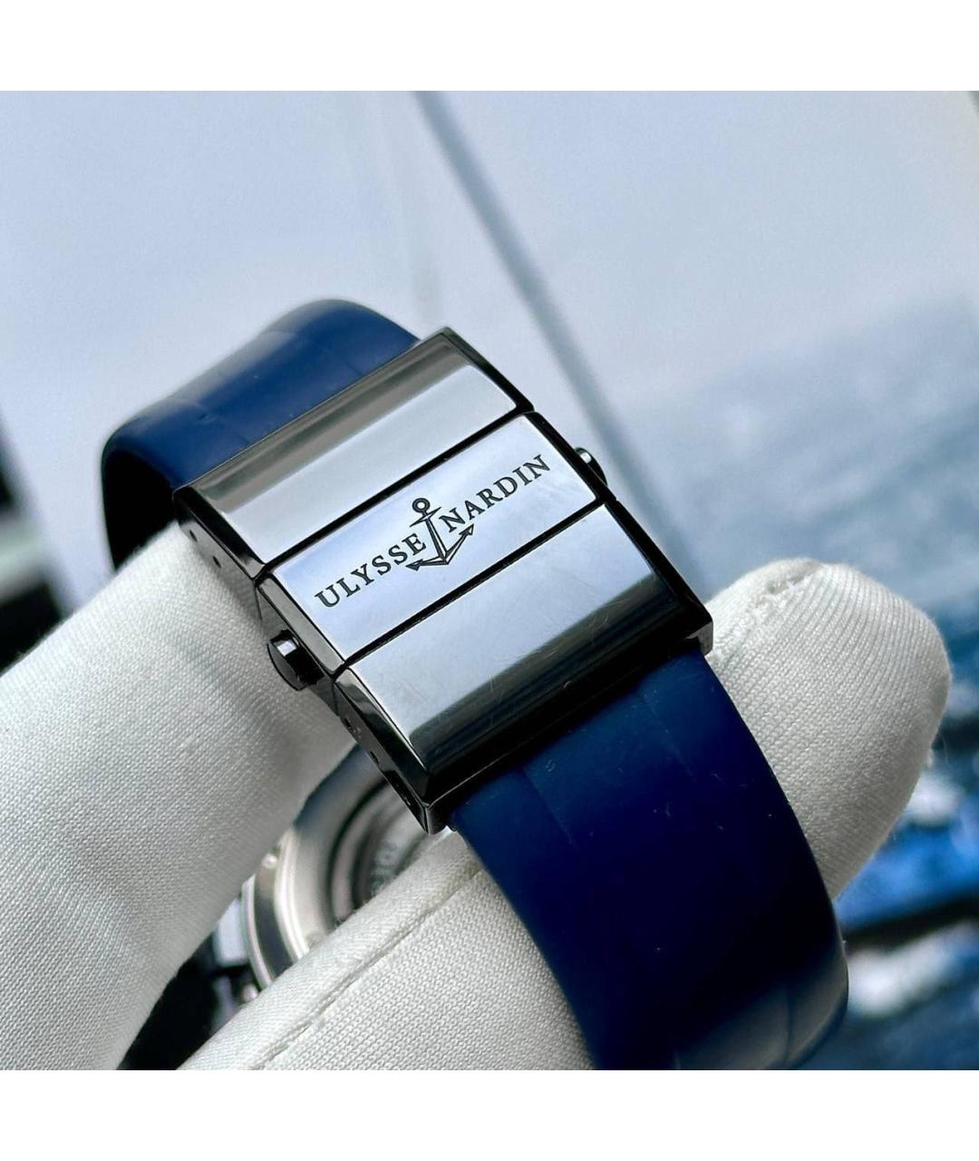 Ulysse Nardin Синие стальные часы, фото 5