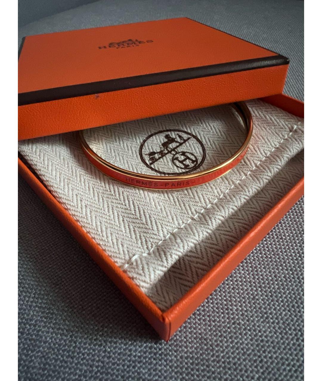 HERMES PRE-OWNED Оранжевый позолоченный браслет, фото 5