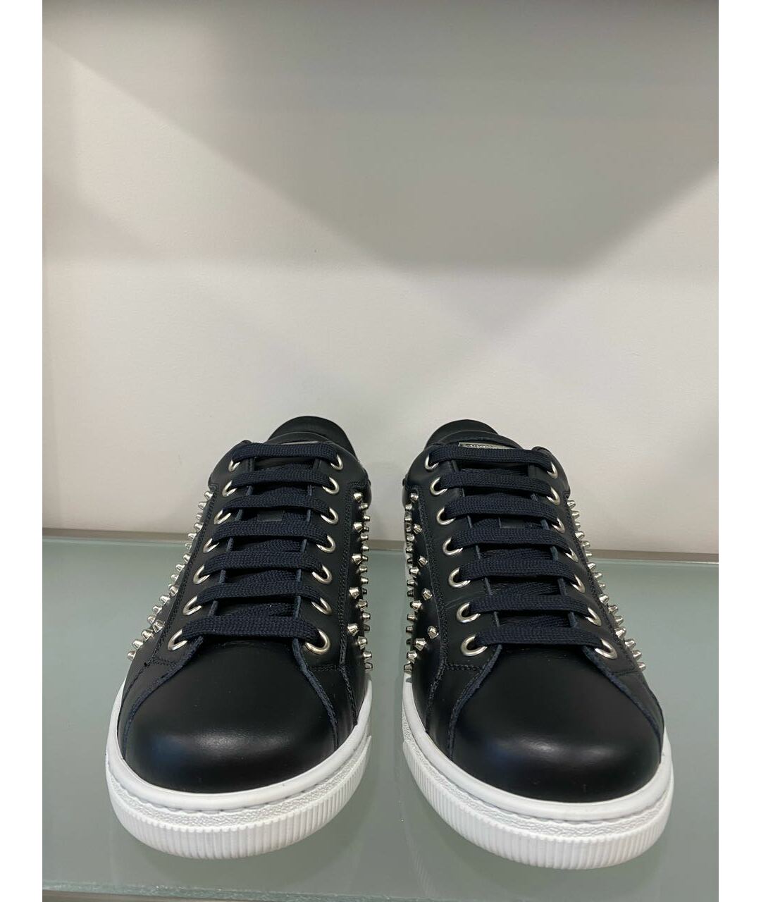 DSQUARED2 Черные кожаные низкие кроссовки / кеды, фото 2