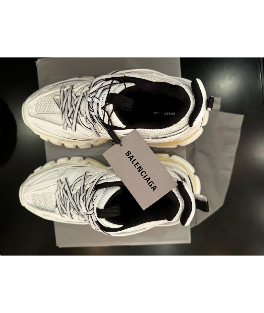 BALENCIAGA Белые кожаные кроссовки, фото 3