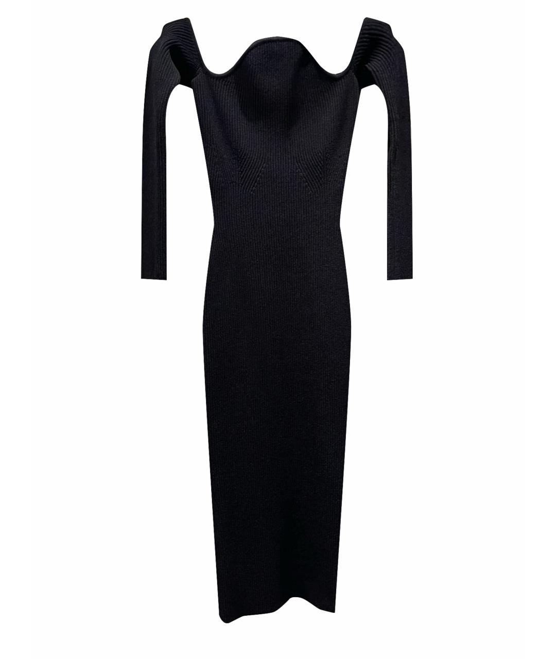 KHAITE Черное вискозное коктейльное платье, фото 1