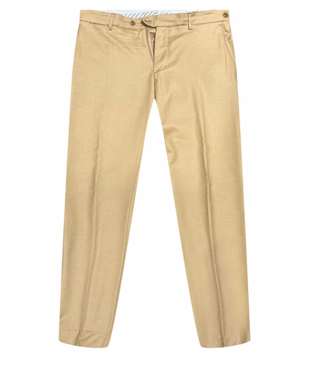 BERWICH Бежевые шерстяные классические брюки, фото 1