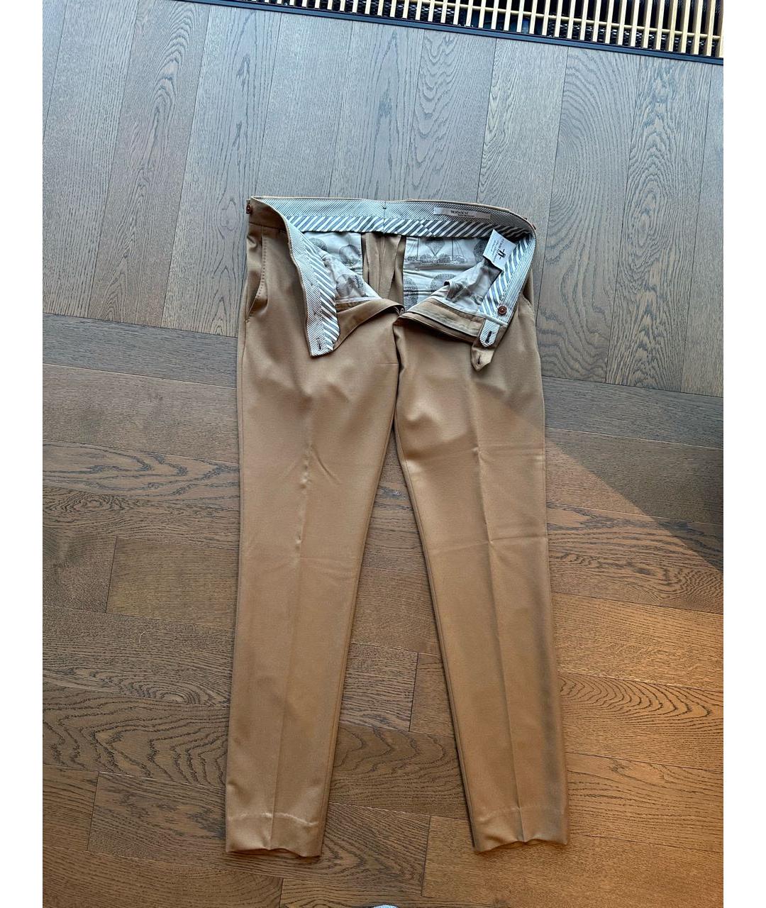 BERWICH Бежевые шерстяные классические брюки, фото 2