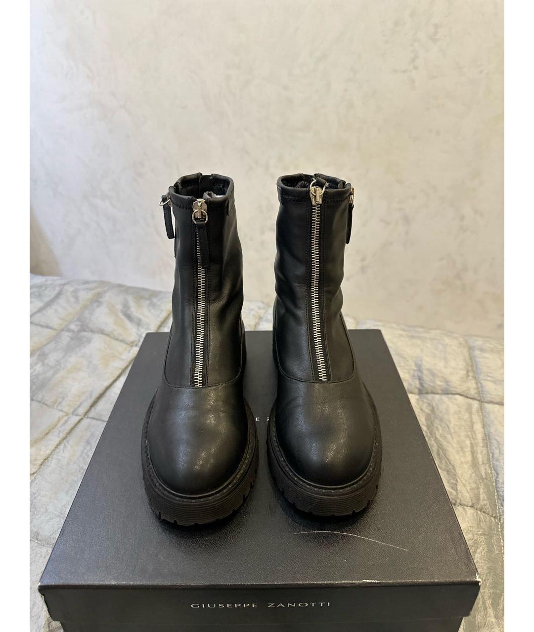 GIUSEPPE ZANOTTI DESIGN Черные кожаные ботинки, фото 2