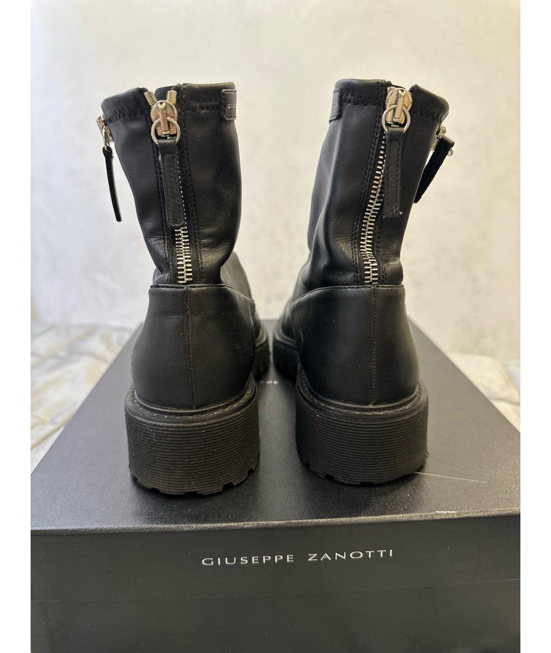 GIUSEPPE ZANOTTI DESIGN Черные кожаные ботинки, фото 4