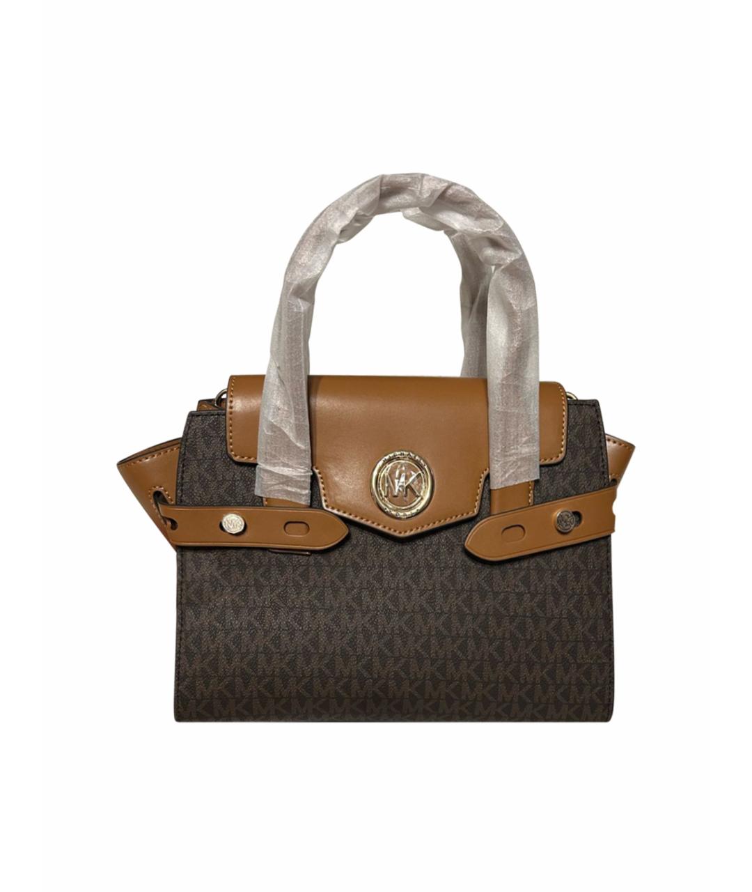 MICHAEL KORS Коричневая кожаная сумка с короткими ручками, фото 1