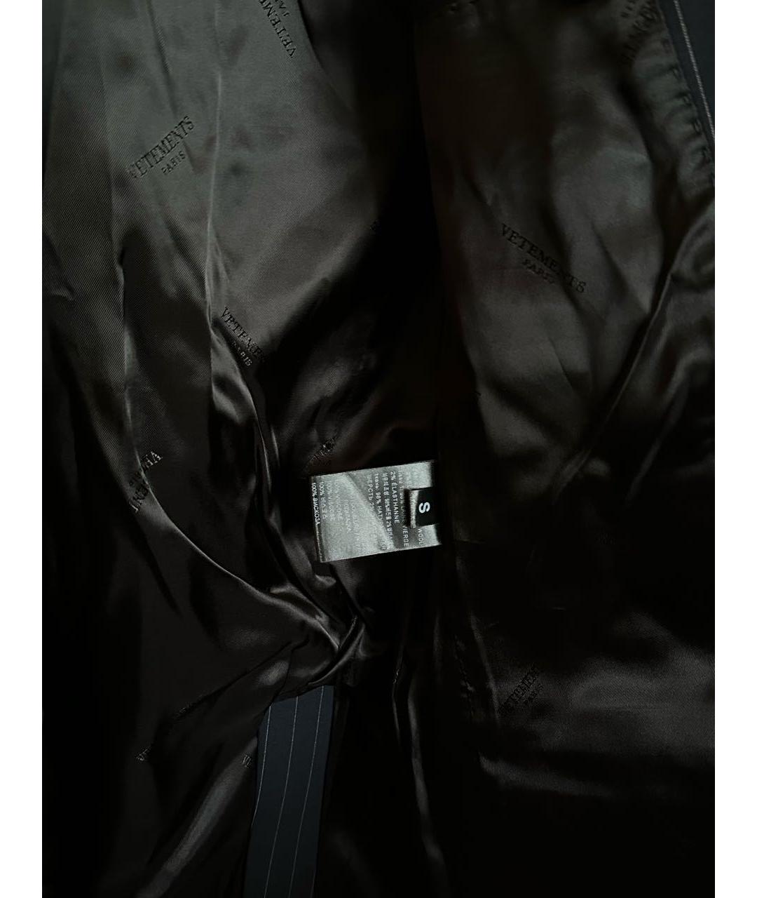 VETEMENTS Темно-синий шерстяной пиджак, фото 4
