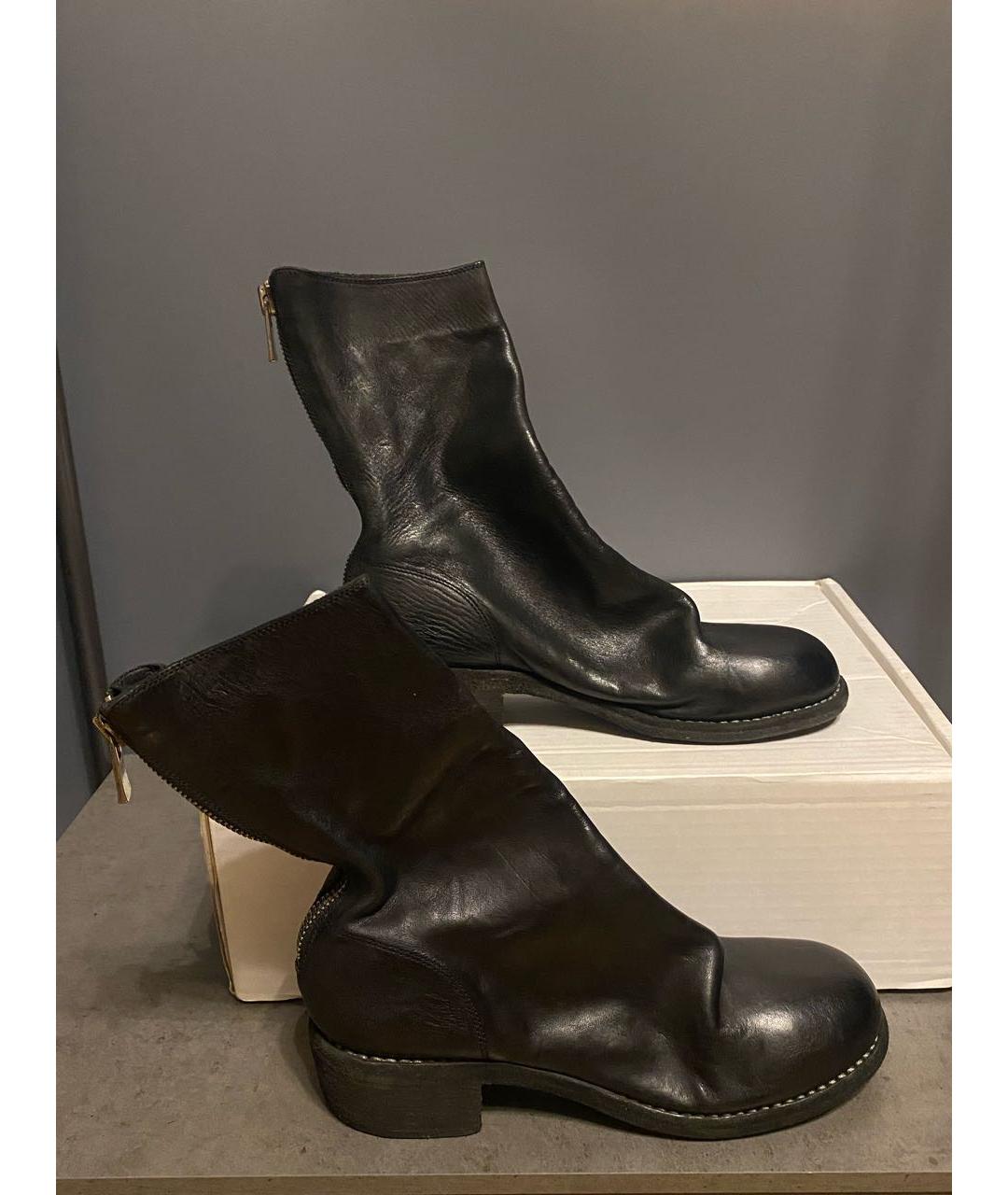 GUIDI Черные кожаные ботинки, фото 9