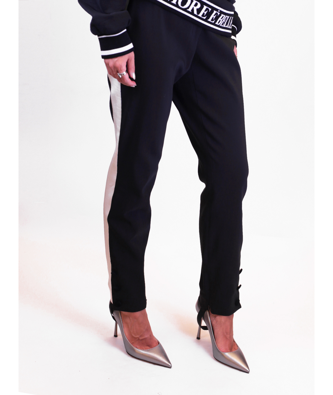 DOLCE&GABBANA Черные хлопко-эластановые брюки узкие, фото 2