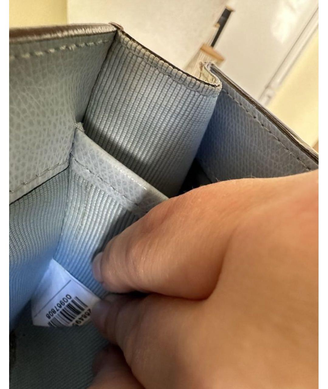 FURLA Голубая кожаная сумка с короткими ручками, фото 5