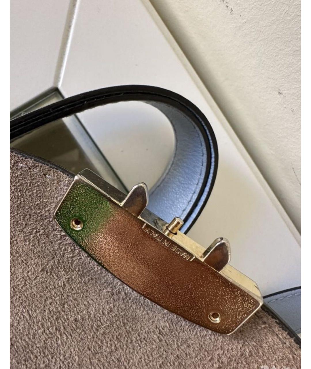 FURLA Голубая кожаная сумка с короткими ручками, фото 6