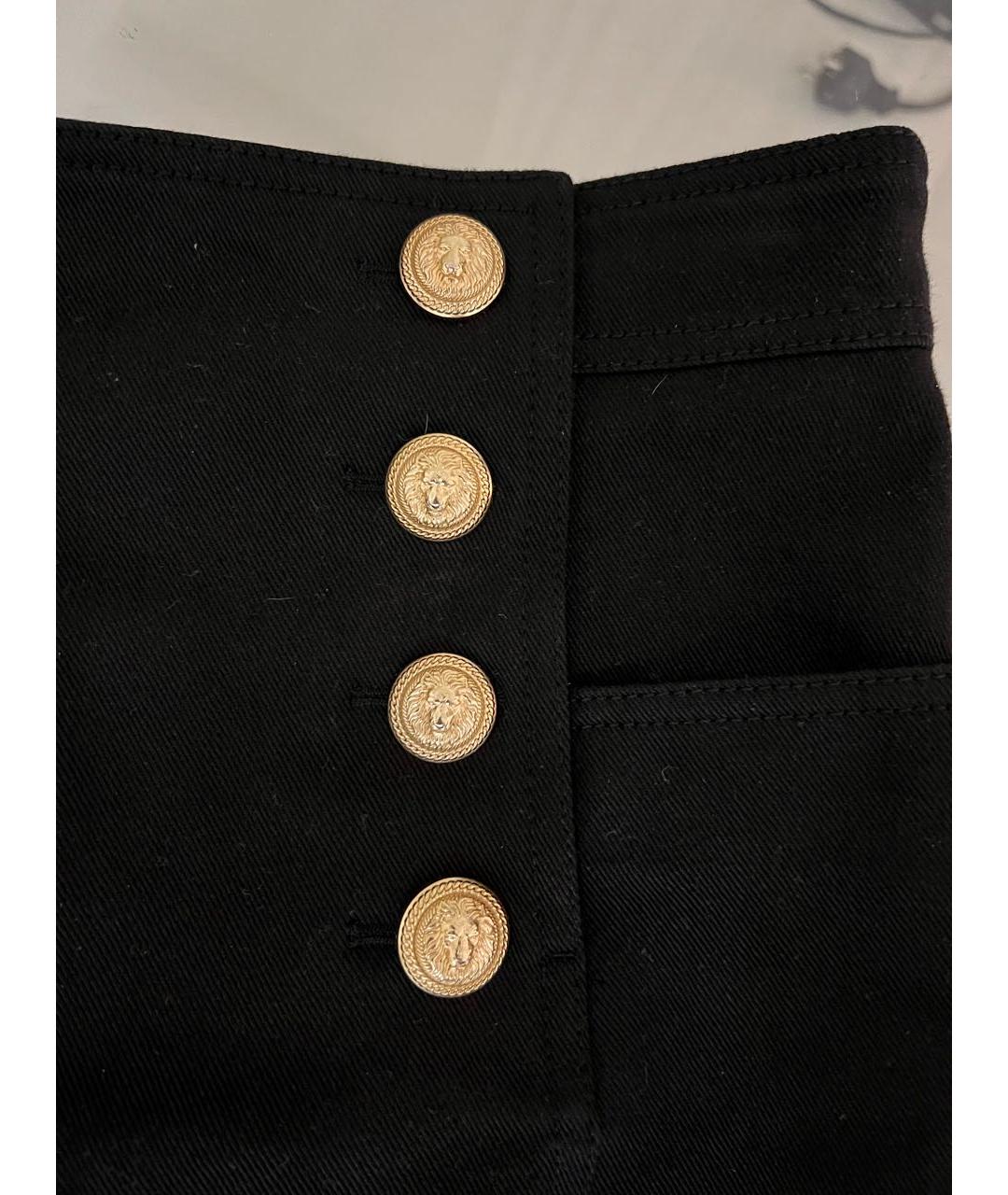 BALMAIN Черная хлопковая юбка мини, фото 4