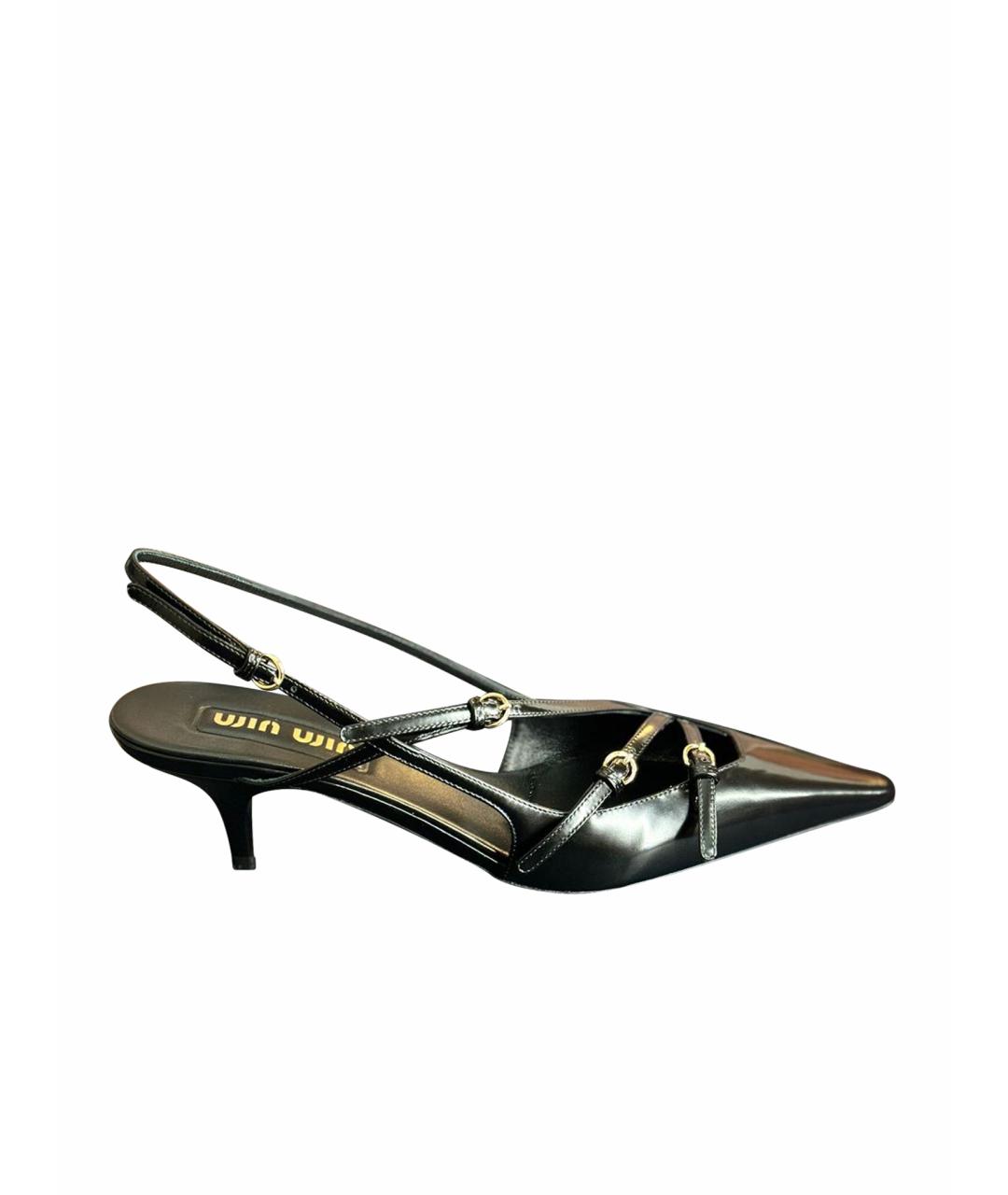 MIU MIU Черные кожаные туфли, фото 1