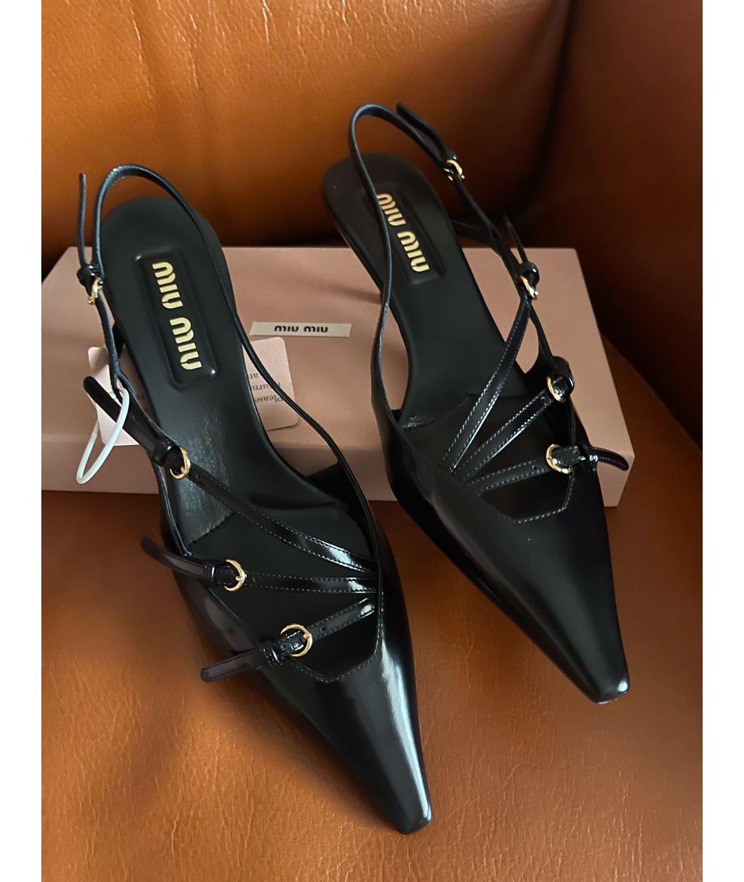 MIU MIU Черные кожаные туфли, фото 3