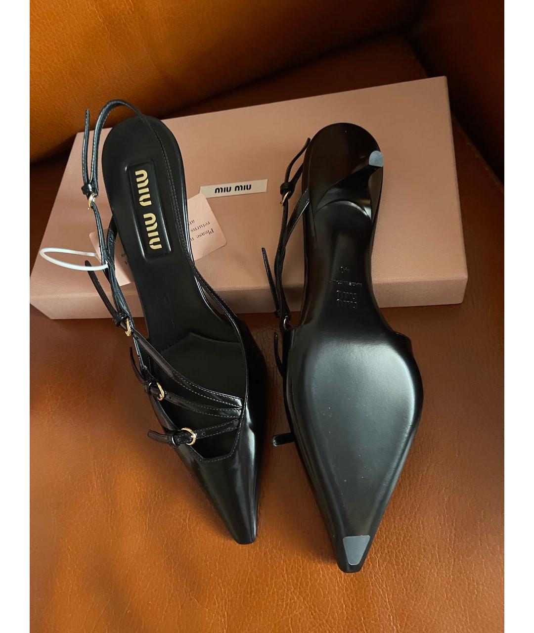 MIU MIU Черные кожаные туфли, фото 4