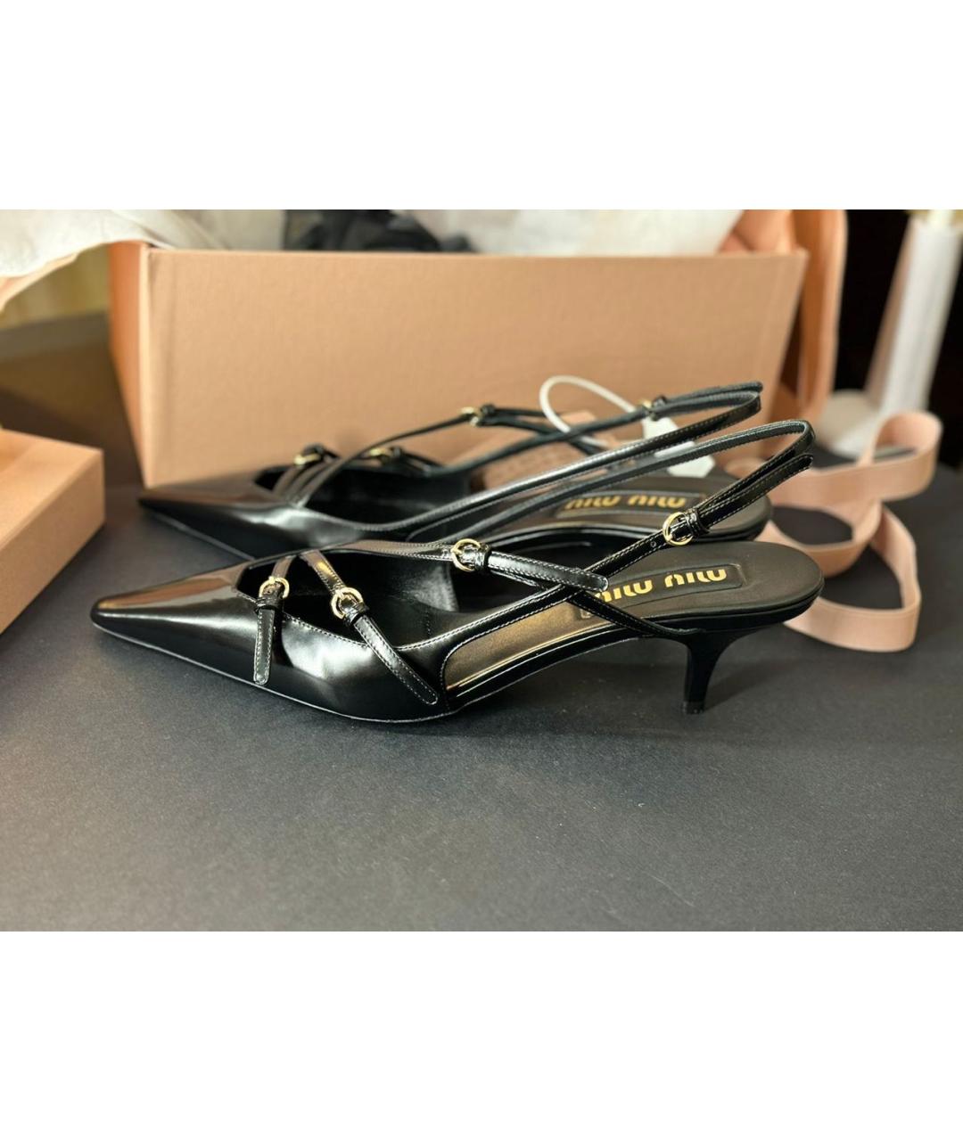 MIU MIU Черные кожаные туфли, фото 5