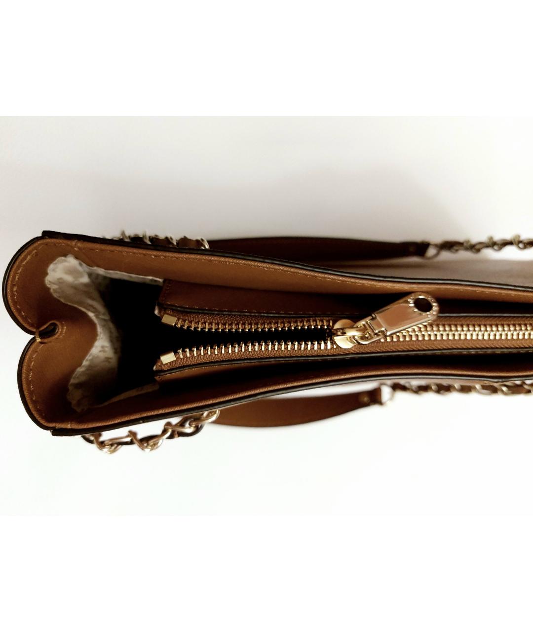 DKNY Коричневая кожаная сумка через плечо, фото 5