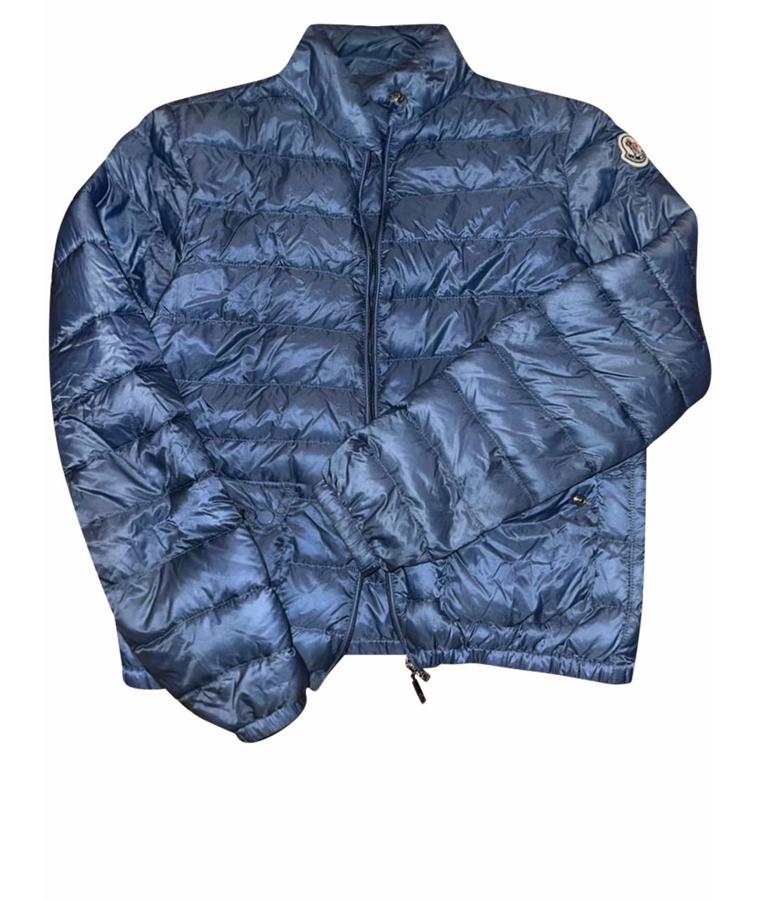 MONCLER Голубая полиамидовая куртка, фото 1