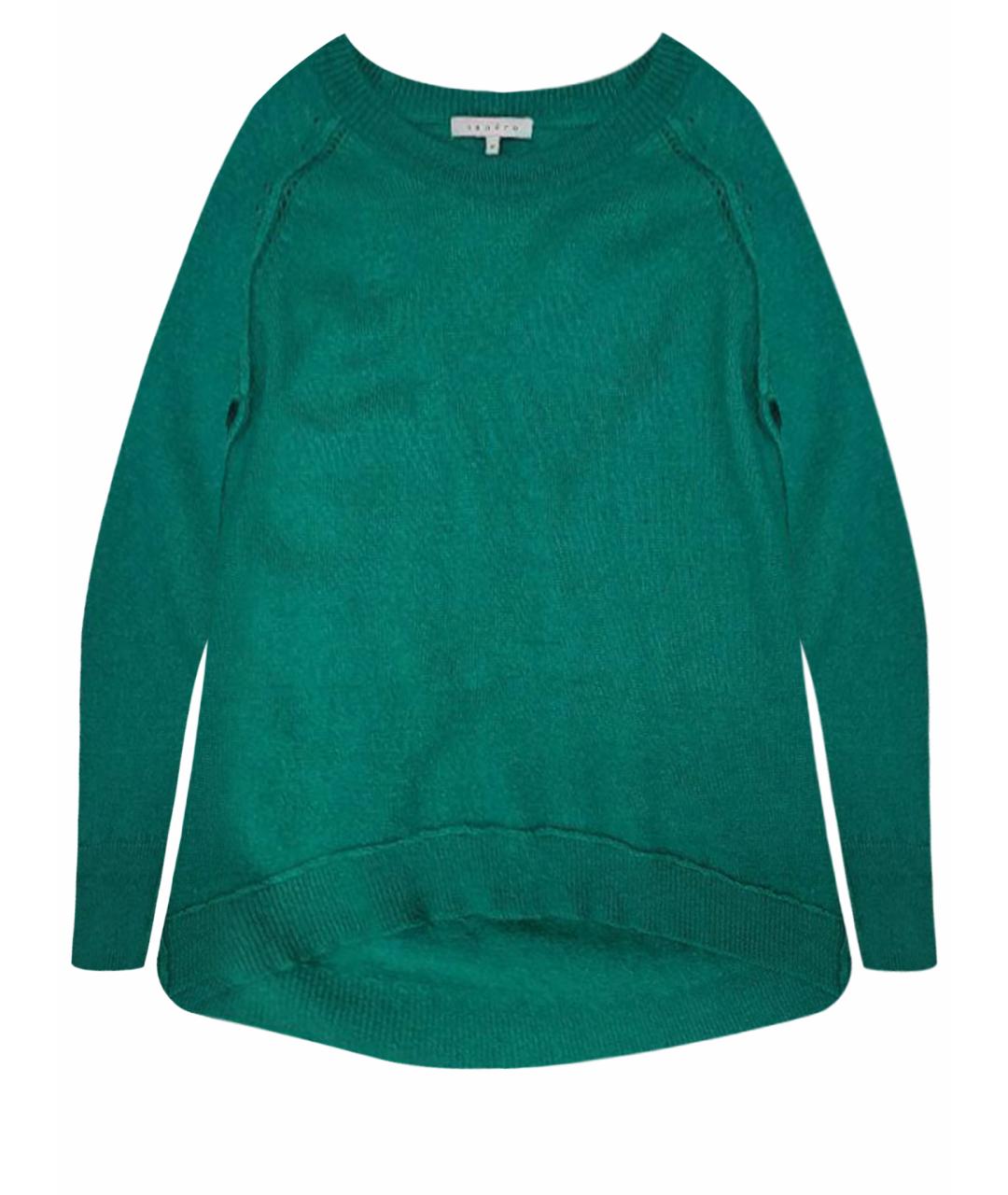 SANDRO Зеленый шерстяной джемпер / свитер, фото 1