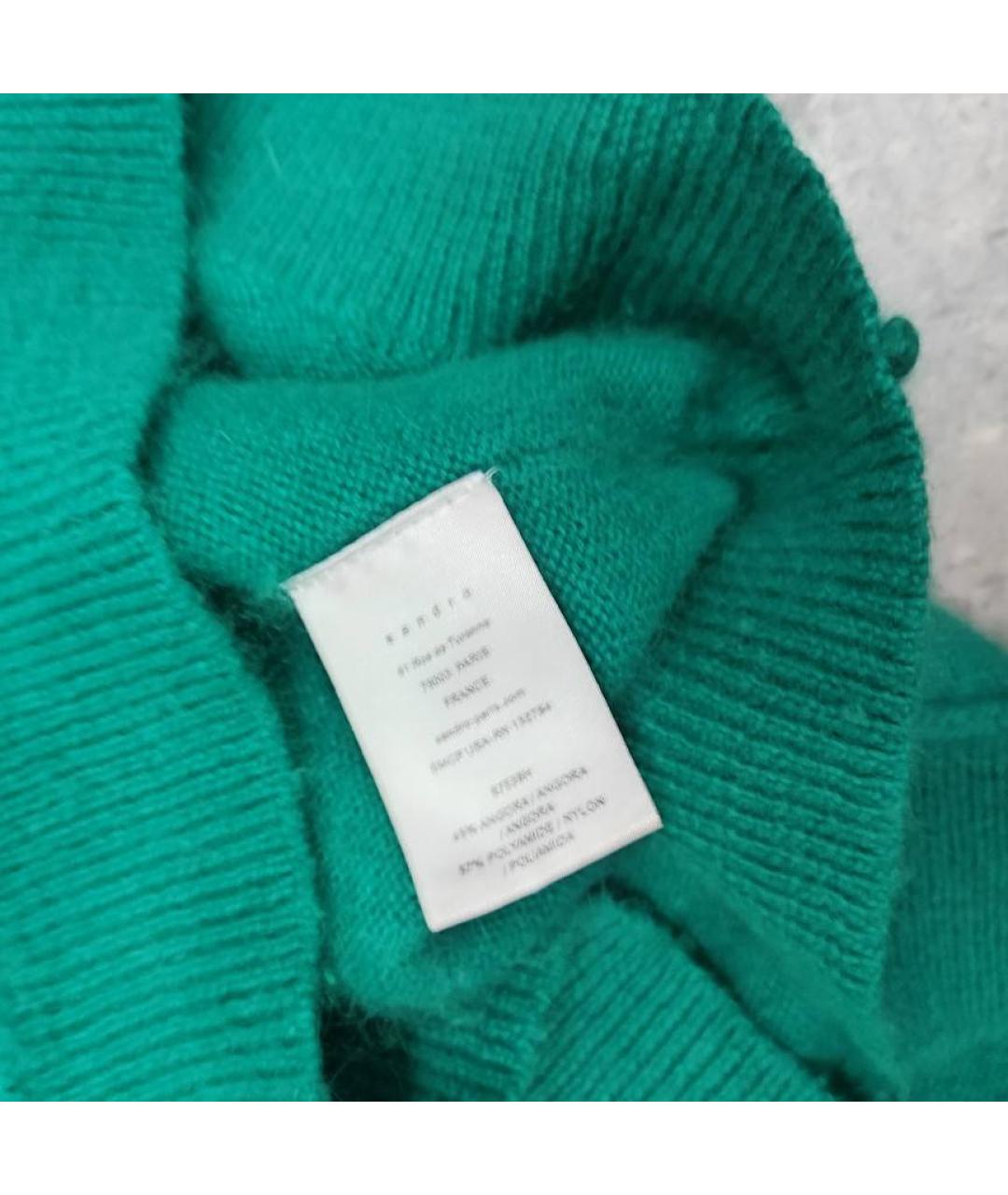 SANDRO Зеленый шерстяной джемпер / свитер, фото 3