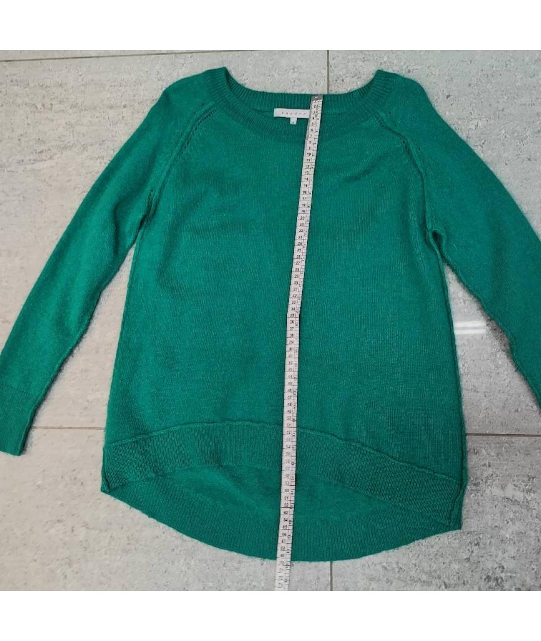 SANDRO Зеленый шерстяной джемпер / свитер, фото 4