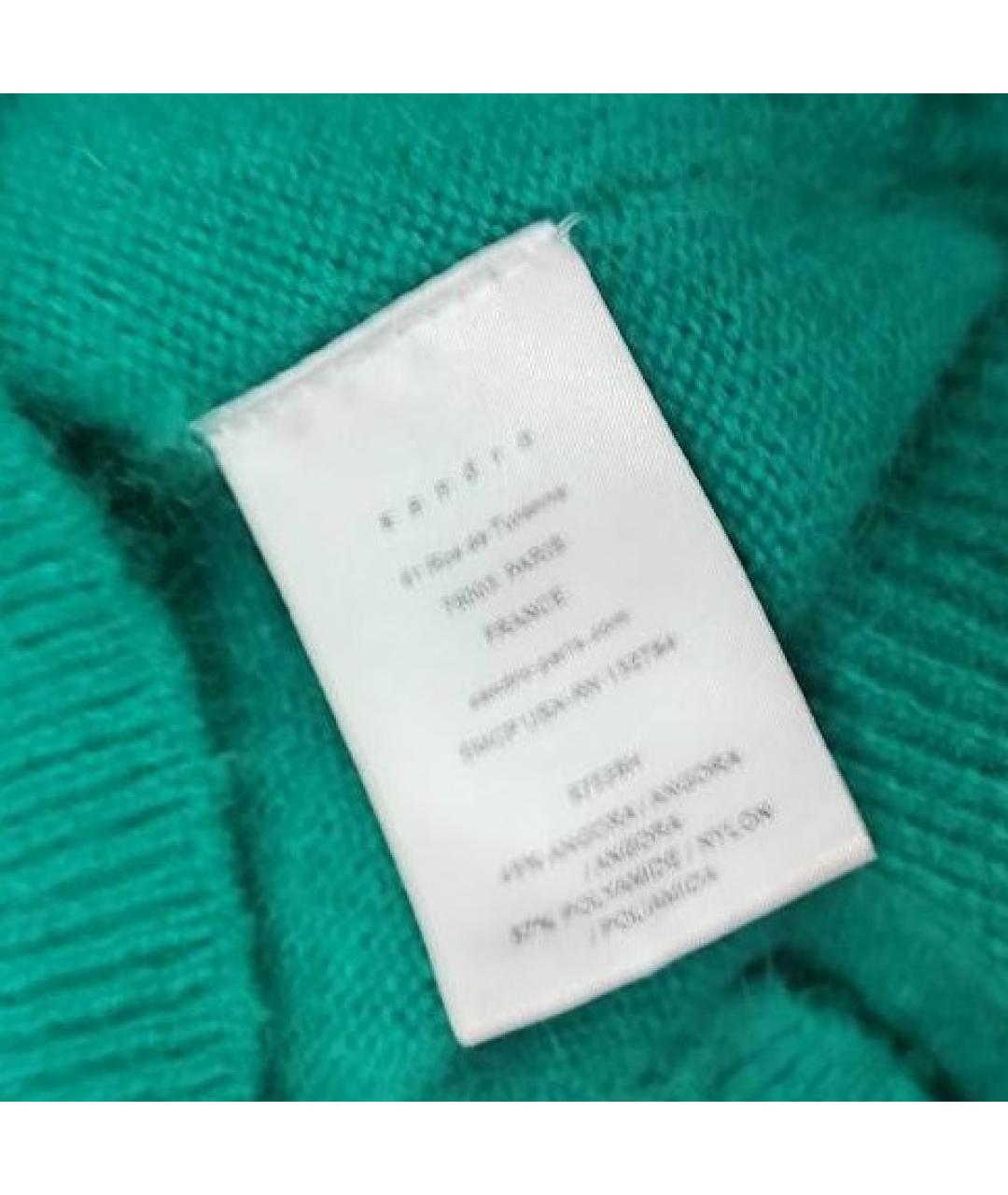 SANDRO Зеленый шерстяной джемпер / свитер, фото 9