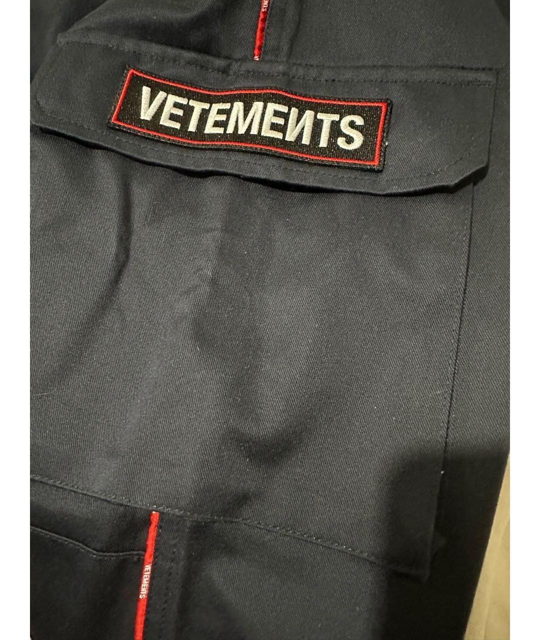 VETEMENTS Темно-синие хлопковые повседневные брюки, фото 4