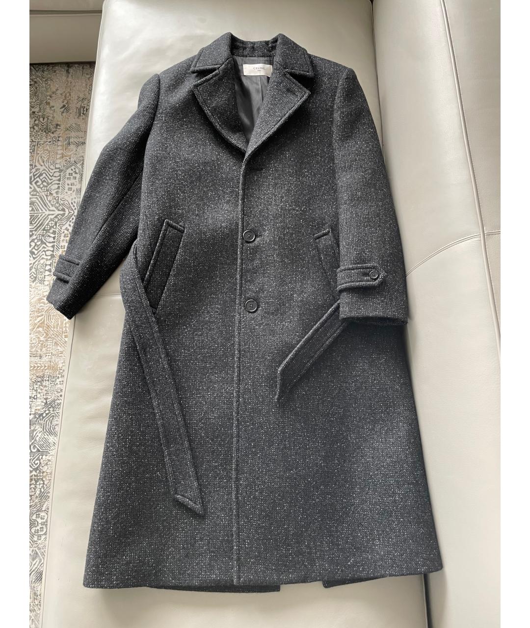 CELINE PRE-OWNED Серое шерстяное пальто, фото 10
