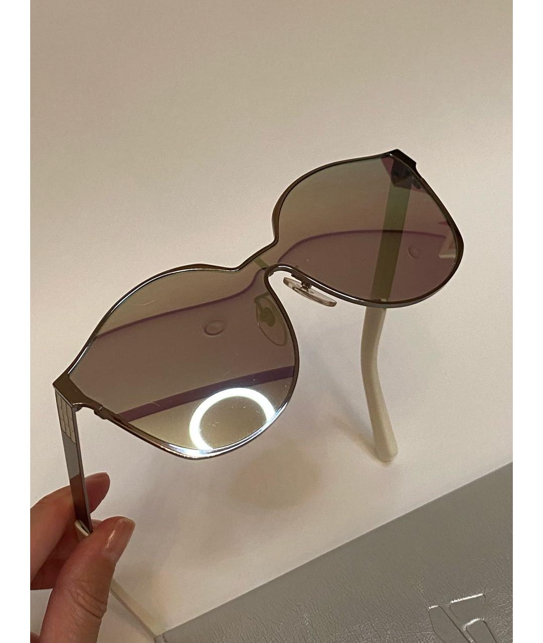 IRRESISTOR Серебряные металлические солнцезащитные очки, фото 2