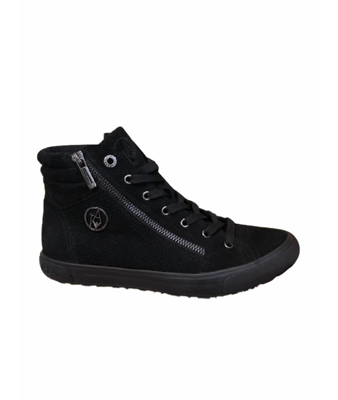 ARMANI JEANS Черные замшевые кеды, фото 1