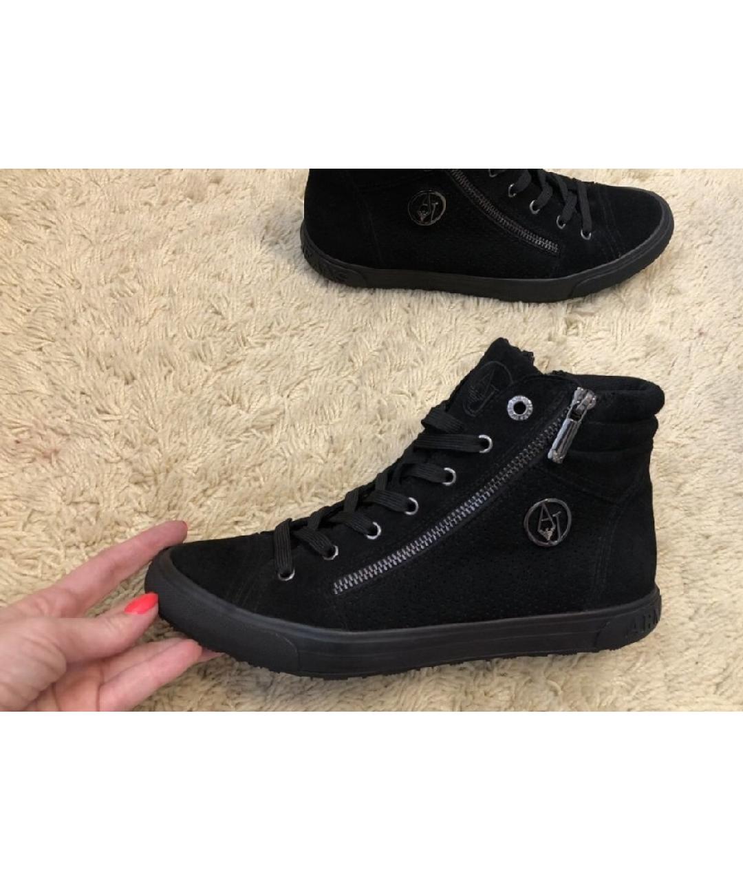 ARMANI JEANS Черные замшевые кеды, фото 7