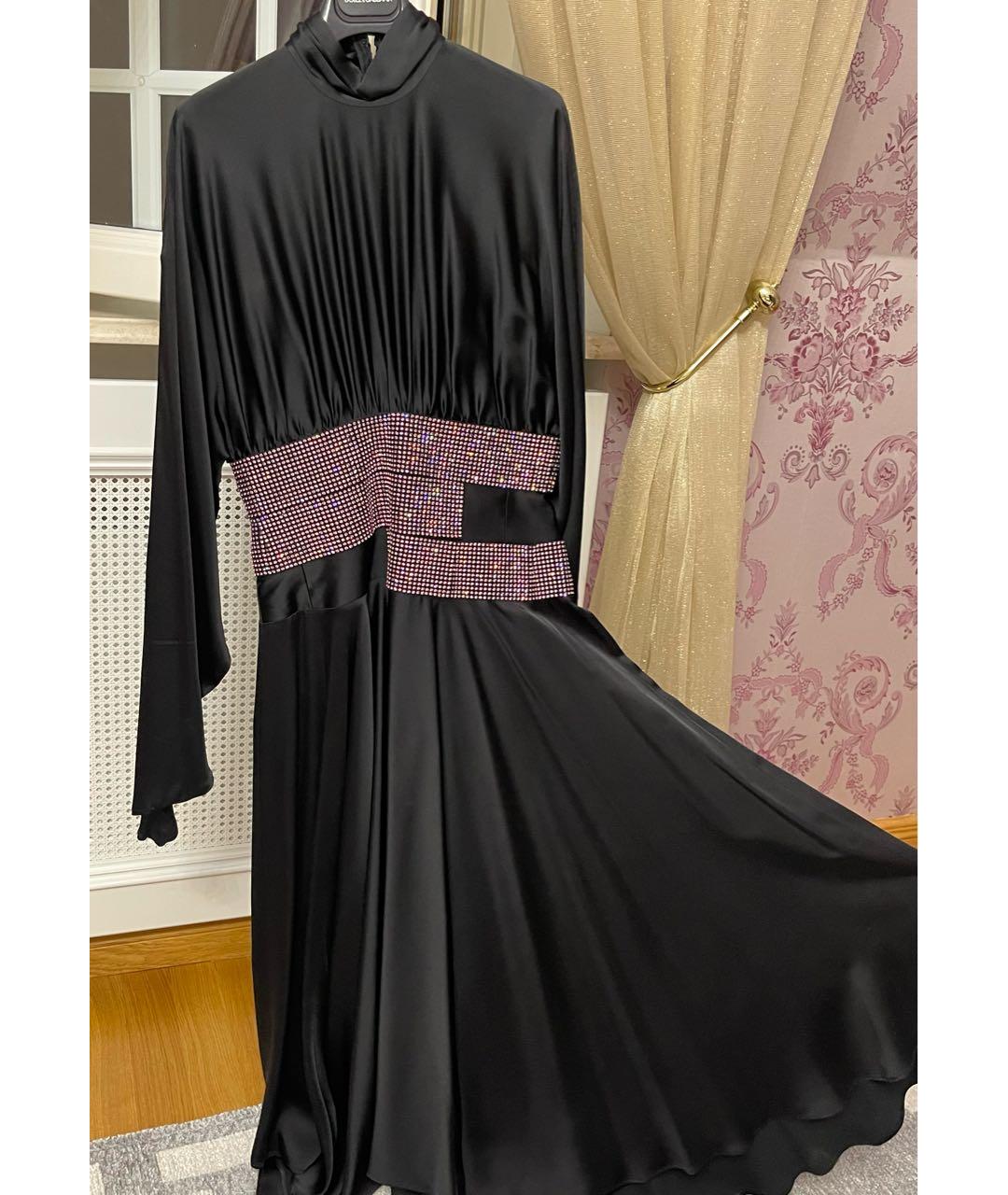 CHRISTOPHER KANE Черное шелковое вечернее платье, фото 4