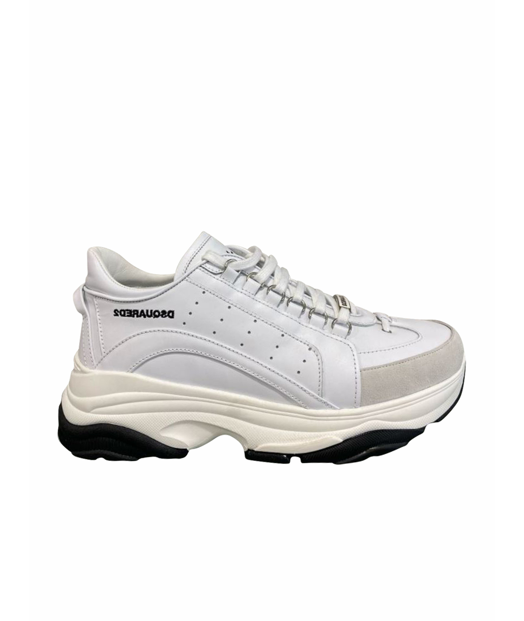 DSQUARED2 Белые кожаные низкие кроссовки / кеды, фото 1