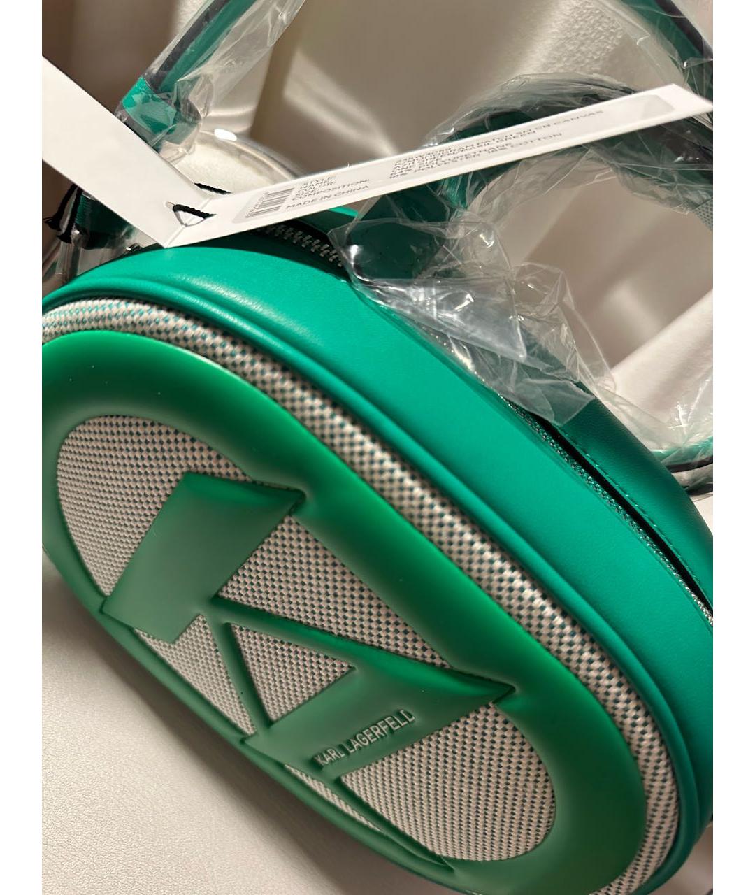 KARL LAGERFELD Зеленая сумка через плечо из искусственной кожи, фото 4