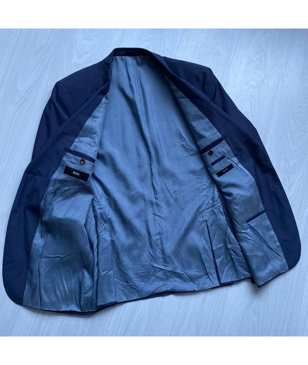 HUGO BOSS Темно-синий шерстяной пиджак, фото 4
