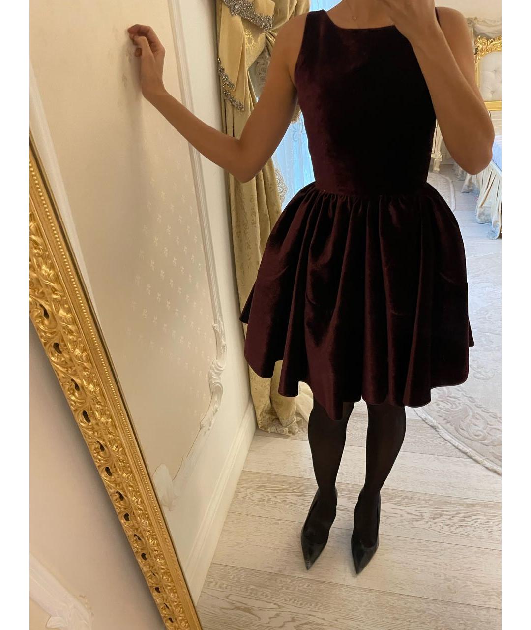 ALAIA Бордовое полиэстеровое коктейльное платье, фото 2