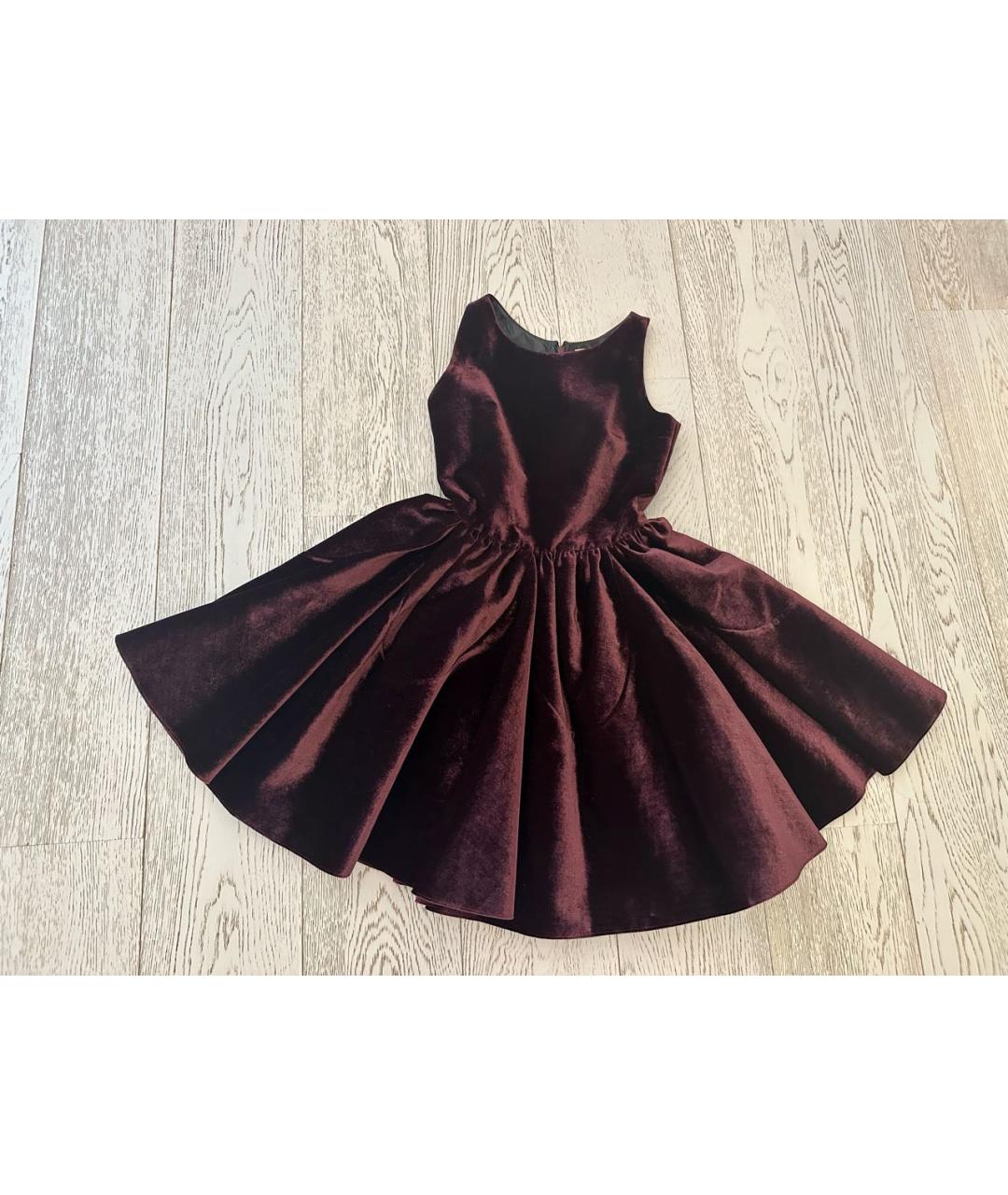 ALAIA Бордовое полиэстеровое коктейльное платье, фото 8