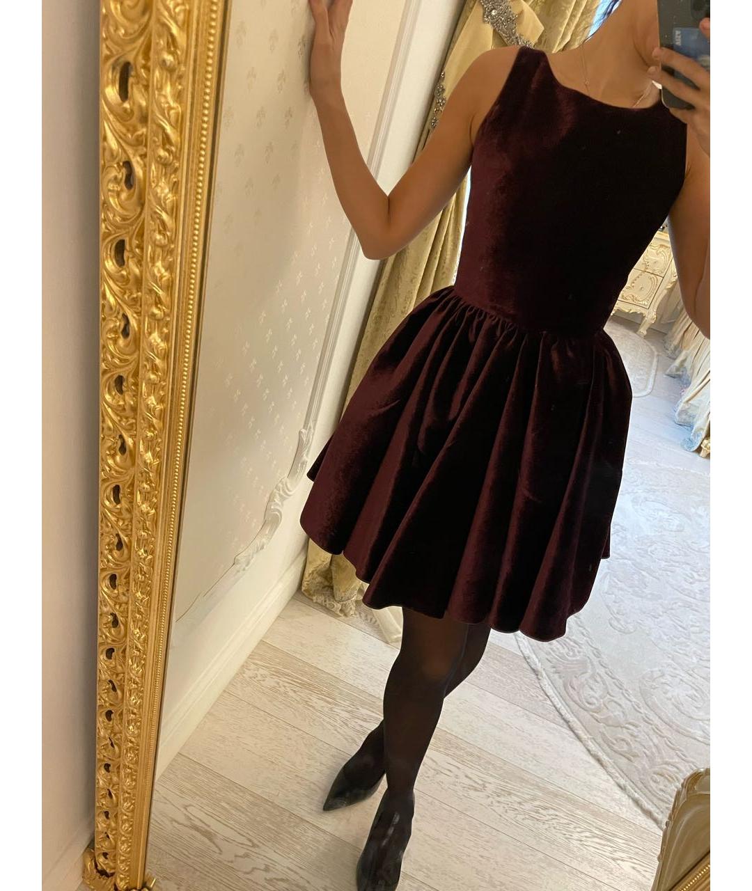 ALAIA Бордовое полиэстеровое коктейльное платье, фото 3